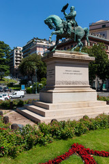 Fototapeta premium Vittorio Emanuele II. Piazza corvetto, Genova, Liguria, Italy, Europe