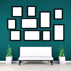 Empty Photo Frames on Wall