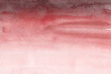 Red ink and watercolor textures on white paper background. Paint leaks and ombre effects. Hand painted abstract image.