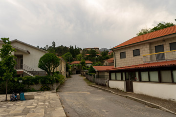 Fototapeta na wymiar Campo do Gerês mountain road in Portugal. Old roman road.