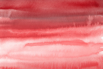 Red ink and watercolor textures on white paper background. Paint leaks and ombre effects. Hand painted abstract image.