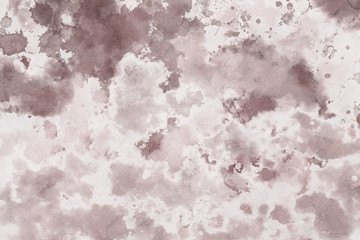 Red ink and watercolor textures on white paper background. Paint leaks and ombre effects. Hand painted abstract image.