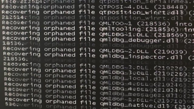 Monitor of the computer that performs the file check