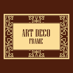 Vector geometric frame in Art Deco style. Rectangle vector abstract element for design.