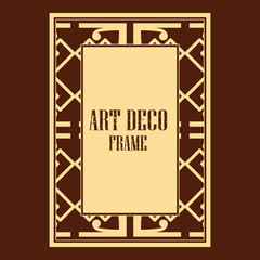 Vector geometric frame in Art Deco style. Rectangle vector abstract element for design.