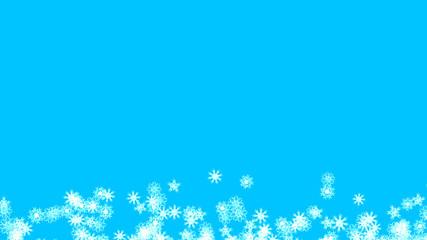 Abstract background with a variety of colorful snowflakes. Big and small.