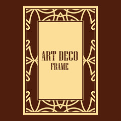Vector geometric frame in Art Deco style. Rectangle vector abstract element for design.