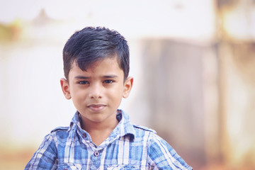 Portrait of Indian Little boy Posing to Camera with Expression