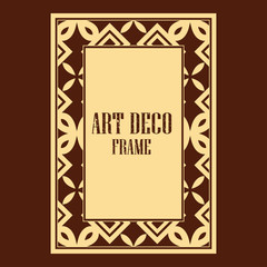 Vector geometric frame in Art Deco style. Rectangle vector abstract element for design.