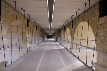 long corridor in the center
