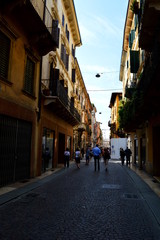 People walking on the street in the italian old town
