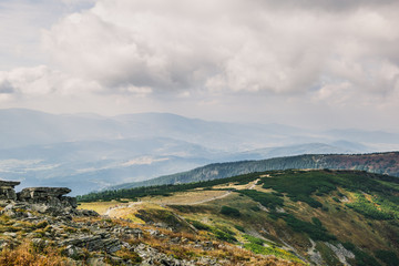 view of mountains and blue sky