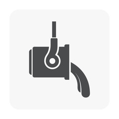 Casting process in metallurgy or metallurgical production industry vector icon. That manufacturing process in foundry, furnace or factory plant. To pouring hot liquid or molten metal into ingot mold.