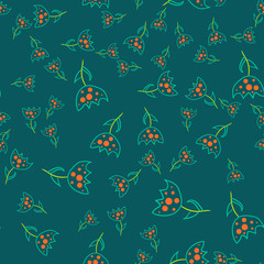 Seamless pattern of doodle flowers.