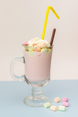 Strawberry freakshake with whipped cream