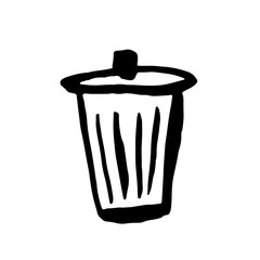 Waste bin gunge icon. Vector illustration.