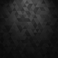 Vector black geometric background with lighting. Abstract texture with triangles.