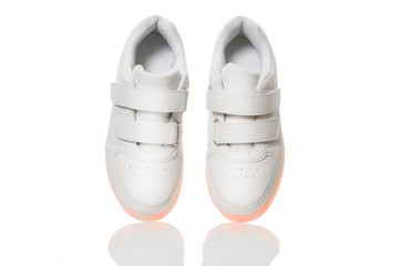 White sneackers with led light sole