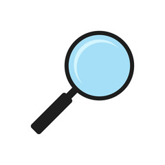 Colored magnifying glass vector flat icon