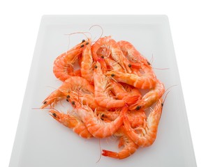 Cooked Prawns or Tiger Shrimps in A Tray