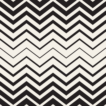 Abstract geometric monochrome background. Vector seamless zigzag pattern. Chevron transition texture.