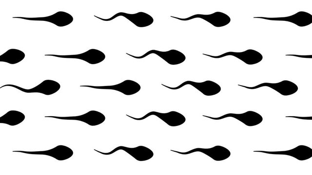 Animation loop bacground Spermatozoon icon. moving white spermatozoid. backgrounds texture 4k