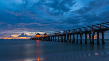 Fototapeta na wymiar Old Naples Pier, Florida, USA