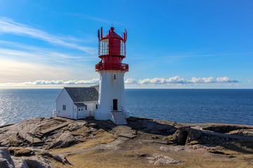 lighthouse at cap lindesnes, southern norway