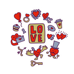 Doodle Hearts card design