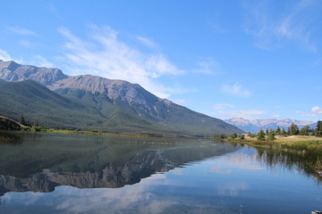 Fototapeta na wymiar Reflections On Talbot Lake, Jasper National Park, Alberta