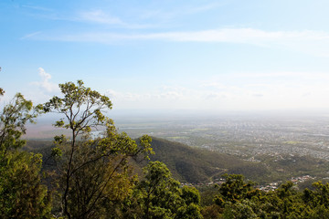 View onto Rockhampton as seen from Fraser Park Lookout on Mount Archer (Queensland, Australia)