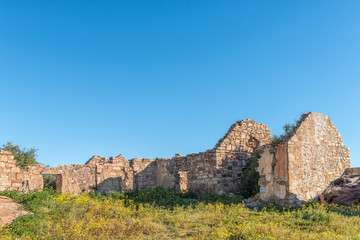Fototapeta na wymiar Historic ruin at Matjiesfontein farm in the Northern Cape