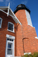 Fototapeta na wymiar Brick Ediface of Lighthouse