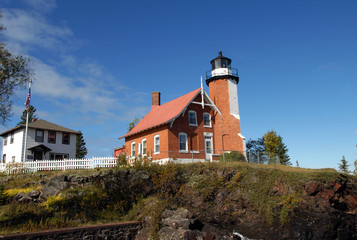 Fototapeta na wymiar Complete Eagle Harbor Lighthouse