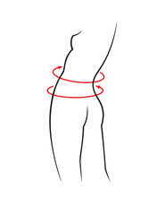 Woman body correction with the help of plastic surgery concept on white background. Vector illustration