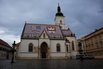 Fototapeta premium Awesome view on Saint Mark, Zagreb, Croatia