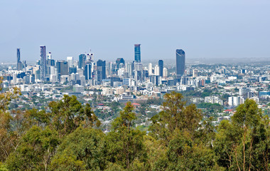 View from Mount Coot-tha of the Brisbane, Australia central business district and surrounding suburbs - 241886598