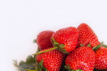 Fresh red strawberry isolated on white background