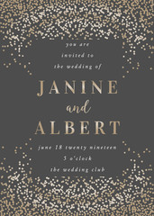 Golden Confetti Wedding Invitation Template