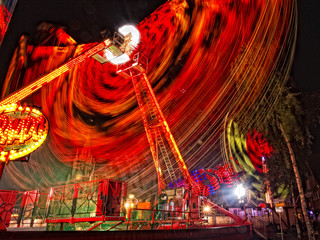 Motion blur on a fun fair ride at the Stratford-upon-Avon MOP fair