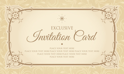 Exclusive invitation card design in vintage style