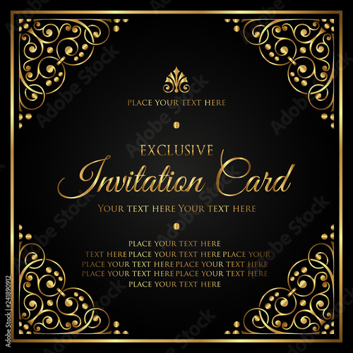 Black Invitations With Gold Lettering 7