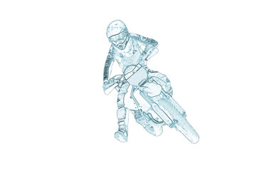 illustration of a motorcycle racer on a bike. Motocross racer on a sports motorcycle