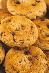 Chocolate chips cookies isolated on white background

