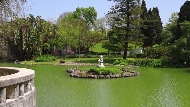 lake in park Eduardo VII, Lisbon, Portugal