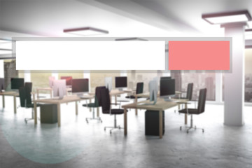 web search bar red search button modern office 3D Illustration