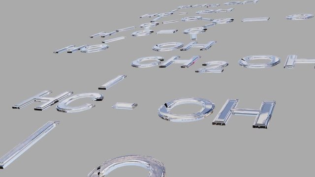 Floating chemical formules on the grey background