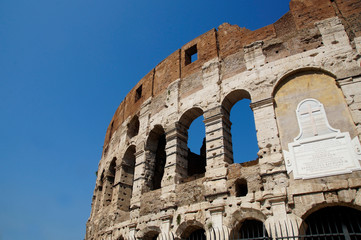 Fototapeta premium photo of part of the Colosseum, Rome, Italy, summer
