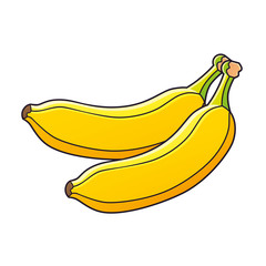 Two bananas vector isolated