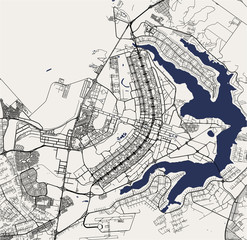 map of the city of Brasilia, capital of Brazil